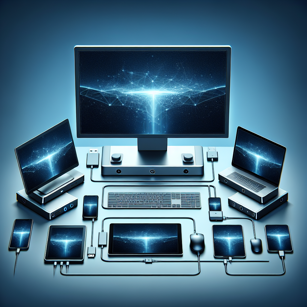 How do monitors with built-in docking stations enhance workspace organization?